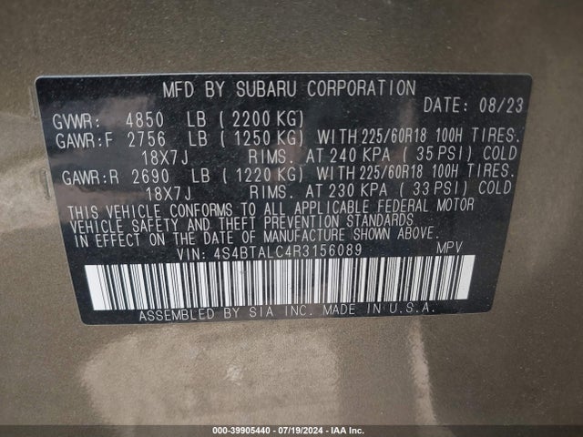 Subaru Outback Onyx Edition 2024 4S4BTALC4R3156089 Image 9