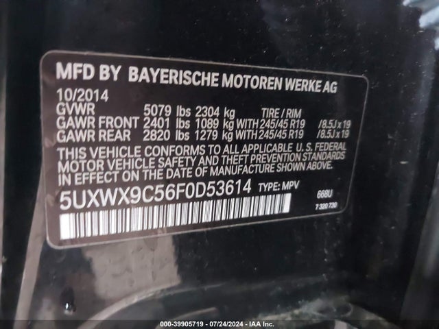5UXWX9C56F0D53614 BMW X3 Xdrive28i