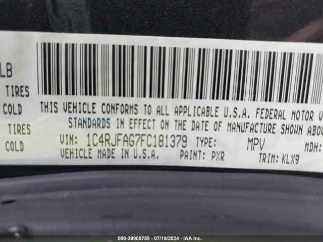 1C4RJFAG7FC181379 Jeep Grand Cherokee Altitude