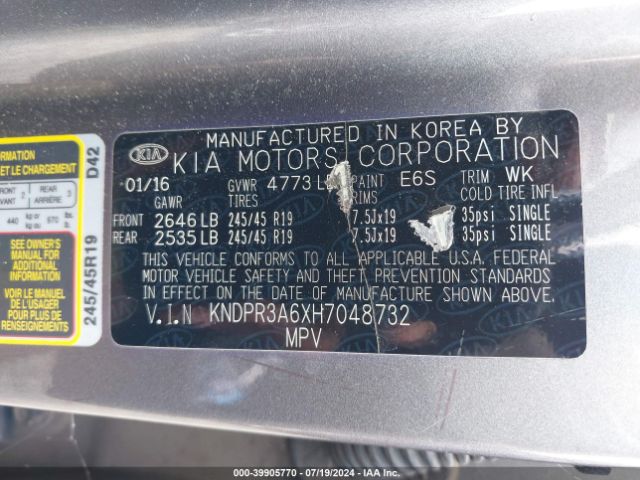 KNDPR3A6XH7048732 KIA Sportage Sx Turbo