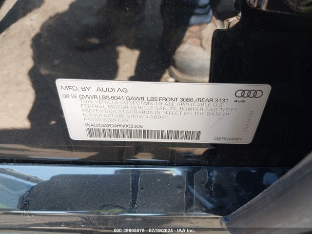 WAU43AFD4HN002306 Audi A8 L 4.0t Sport