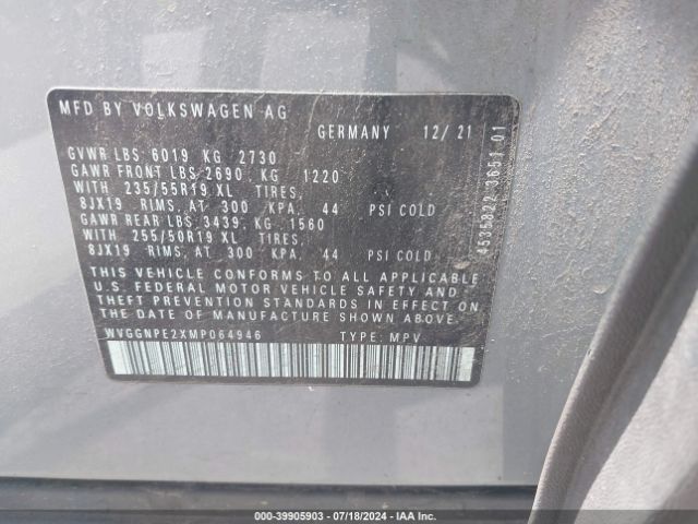 WVGGNPE2XMP064946 Volkswagen Id.4 Awd Pro S