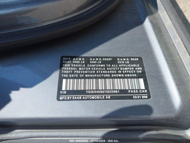2007 SAAB 9-5 YS3EH45G573523981 Photo 8