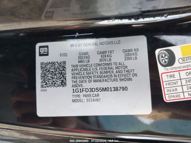 1G1FD3DS5M0138790 Chevrolet Camaro Rwd  2lt