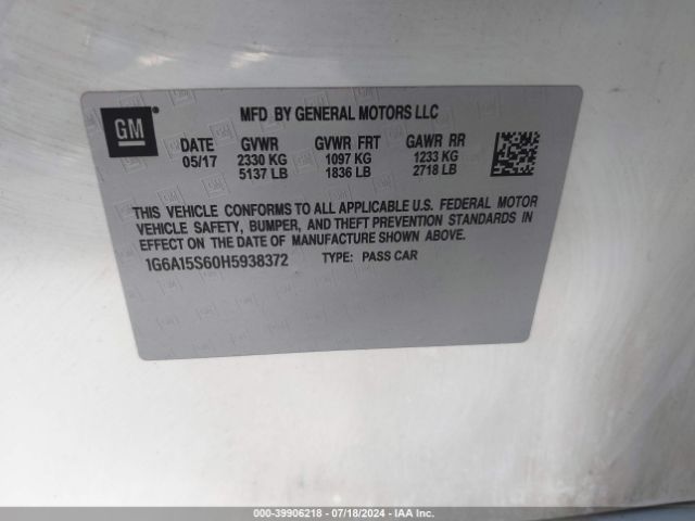 1G6A15S60H5938372 Cadillac CTS-V
