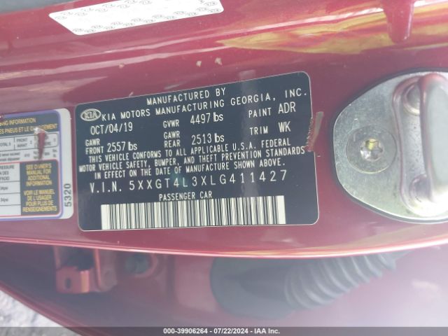 5XXGT4L3XLG411427 KIA Optima S
