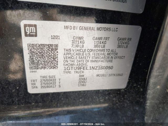 1GTU9FEL1NZ160050 GMC Sierra 1500 Limited 4wd  Short Box Denali