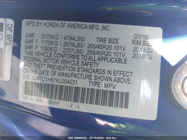 5J8TC1H67KL004231 Acura Rdx A-spec Package