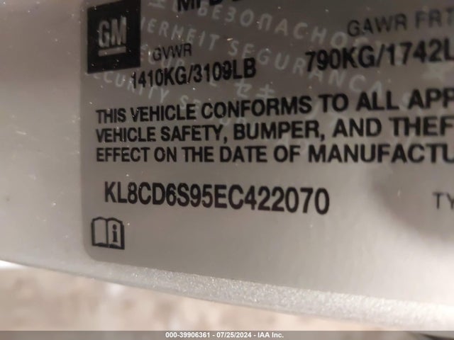 Chevrolet Spark 1lt Auto 2014 KL8CD6S95EC422070 Image 9