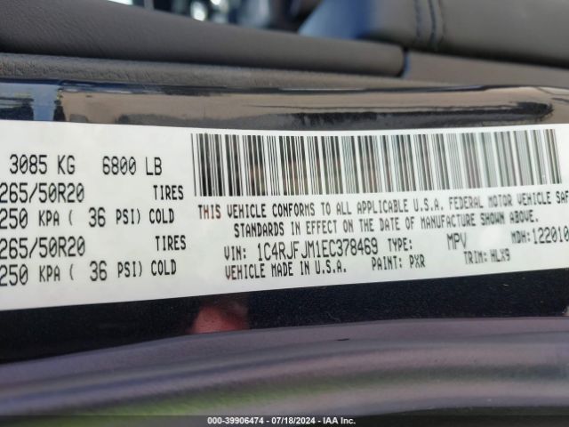 1C4RJFJM1EC378469 Jeep Grand Cherokee Summit