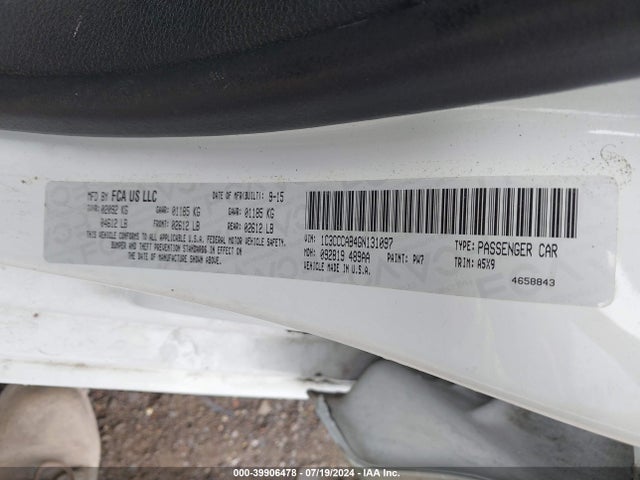 1C3CCCAB4GN131097 Chrysler 200 Limited