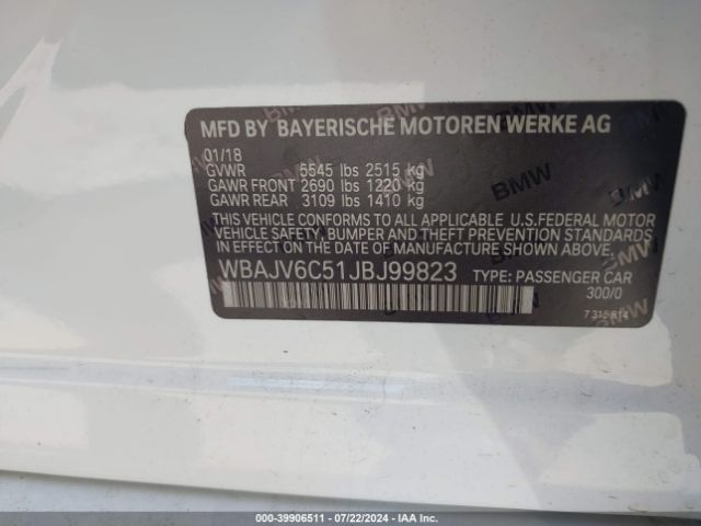 WBAJV6C51JBJ99823 BMW 640i Gran Turismo Xdrive