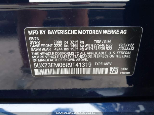 5UX23EM06R9T41319 BMW X7 Xdrive40i