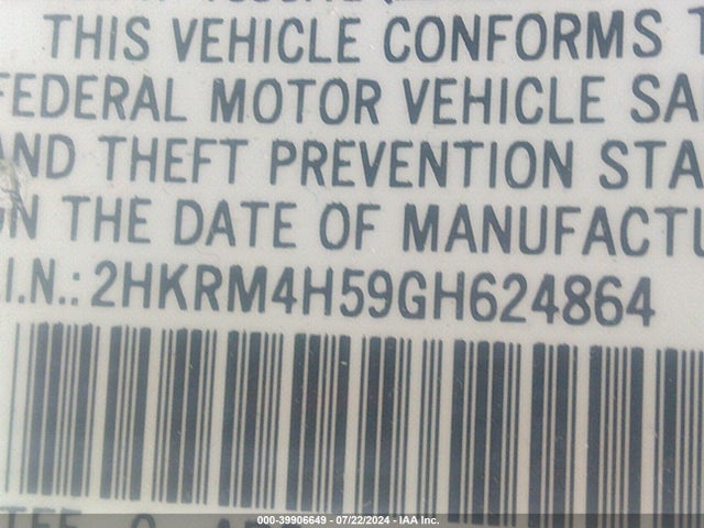 Honda CR-V EX 2016 2HKRM4H59GH624864 Image 9