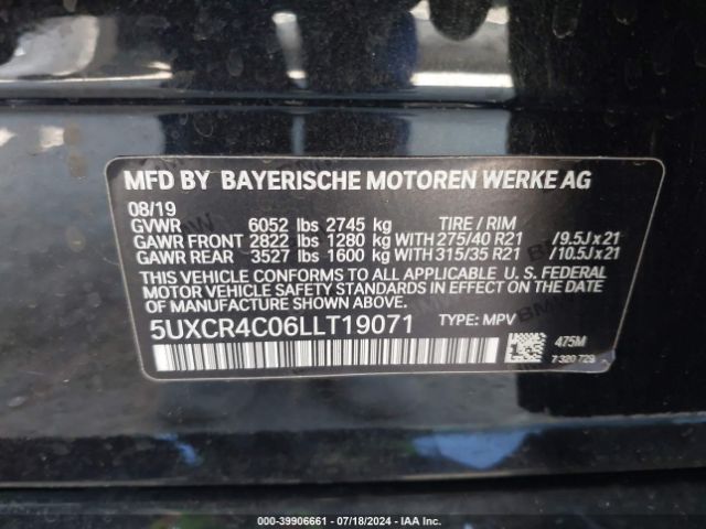 5UXCR4C06LLT19071 BMW X5 Sdrive40i