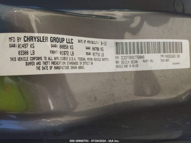 2013 FIAT 500 3C3CFFBR9DT750049 Photo 8