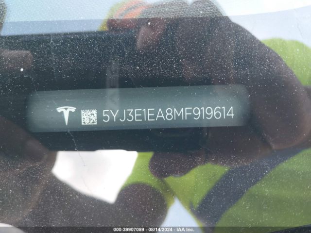 5YJ3E1EA8MF919614 Tesla Model 3 Standard Range Plus Rear-wheel Drive