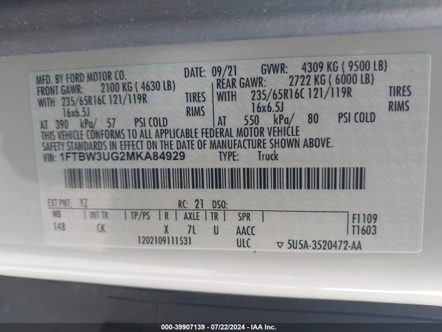 Ford Transit-350 Cargo Van 2021 1FTBW3UG2MKA84929 Image 9