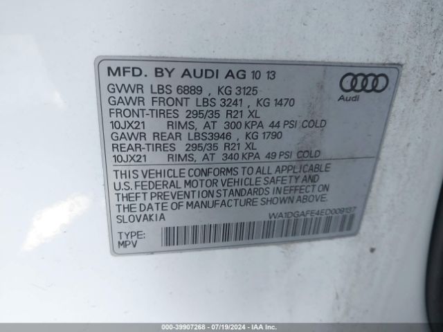 WA1DGAFE4ED009137 Audi Q7 3.0t S Line Prestige