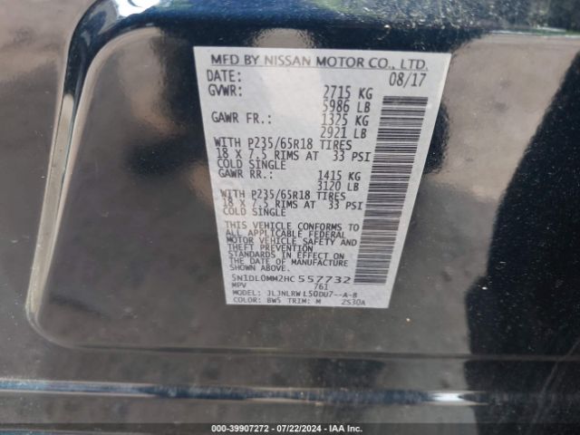 5N1DL0MM2HC557732 Infiniti QX60