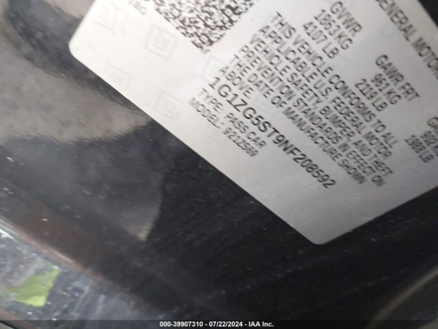 1G1ZG5ST9NF208592 Chevrolet Malibu Fwd Rs