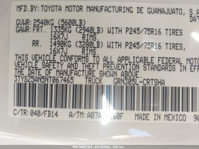 Toyota Tacoma Sr V6 2022 3TYSZ5AN5NT067465 Image 9