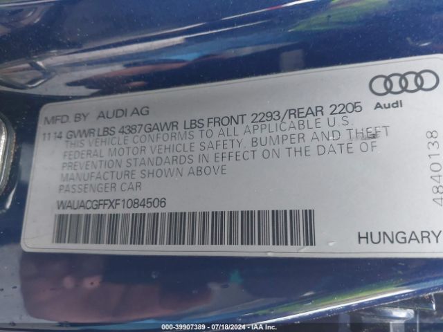 WAUACGFFXF1084506 Audi A3 1.8t Premium