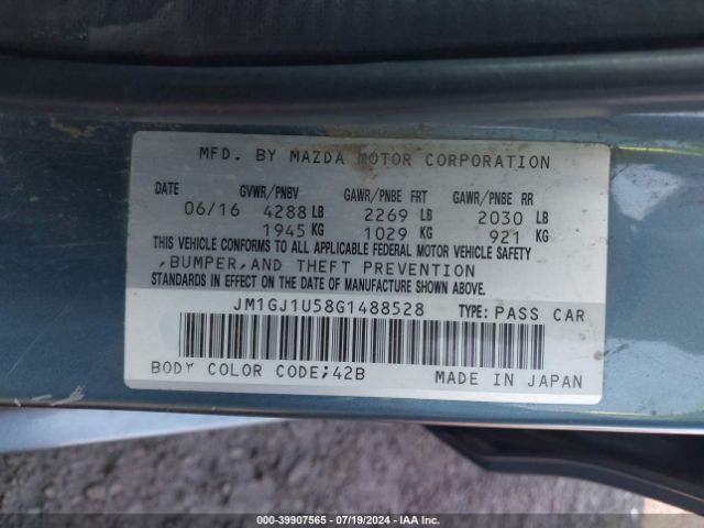 JM1GJ1U58G1488528 Mazda Mazda6 I Sport