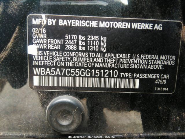 WBA5A7C55GG151210 BMW 528i Xdrive