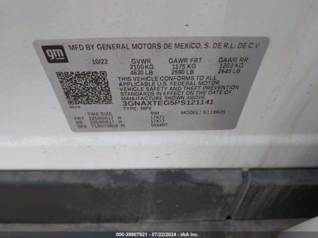 3GNAXTEG5PS121141 Chevrolet Equinox Awd 2fl