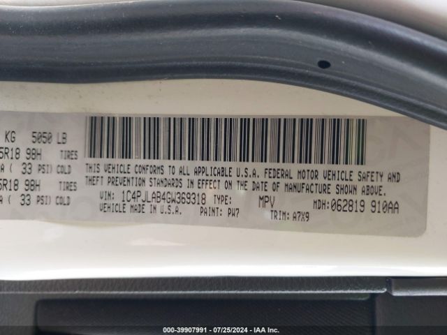 1C4PJLAB4GW369318 Jeep Cherokee Altitude