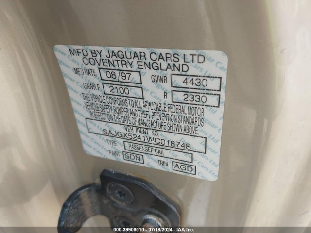 1998 JAGUAR XK8 SAJGX5241WC018748 Photo 8