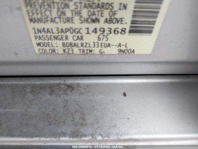 Nissan Altima 2.5 Sl 2016 1N4AL3AP0GC149368 Image 9