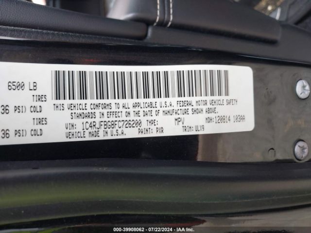 1C4RJFBG8FC726200 Jeep Grand Cherokee Limited