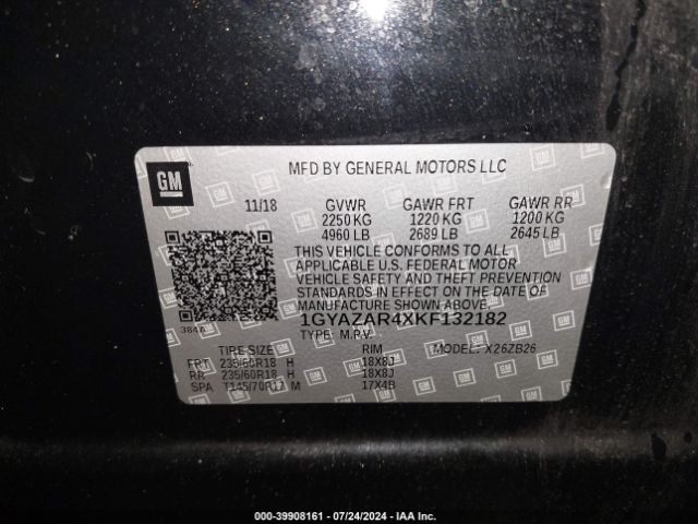 1GYAZAR4XKF132182 Cadillac Xt4 Luxury