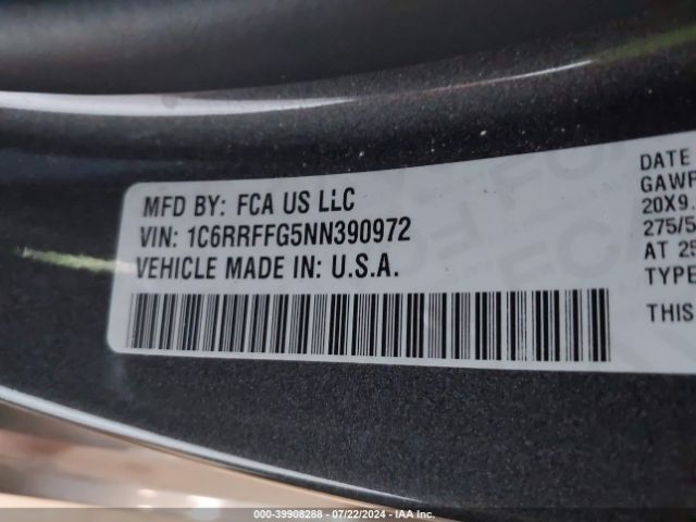 1C6RRFFG5NN390972 RAM 1500 Big Horn  4x4 5'7 Box