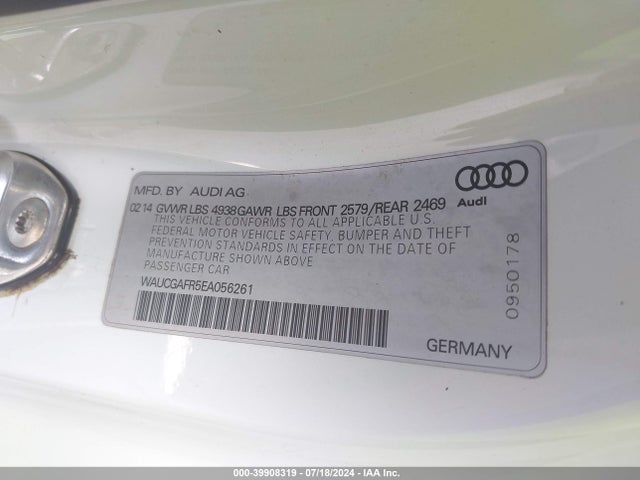 2014 AUDI S5 WAUCGAFR5EA056261 Photo 8