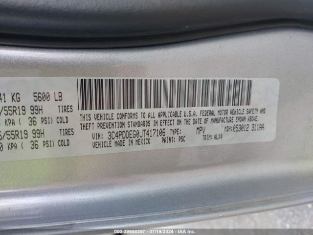 3C4PDDEG0JT417106 Dodge Journey Gt Awd