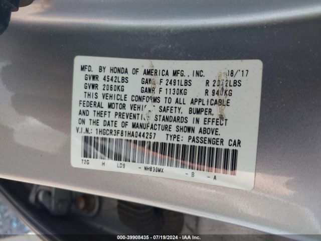1HGCR3F81HA044257 Honda Accord Ex-l V6
