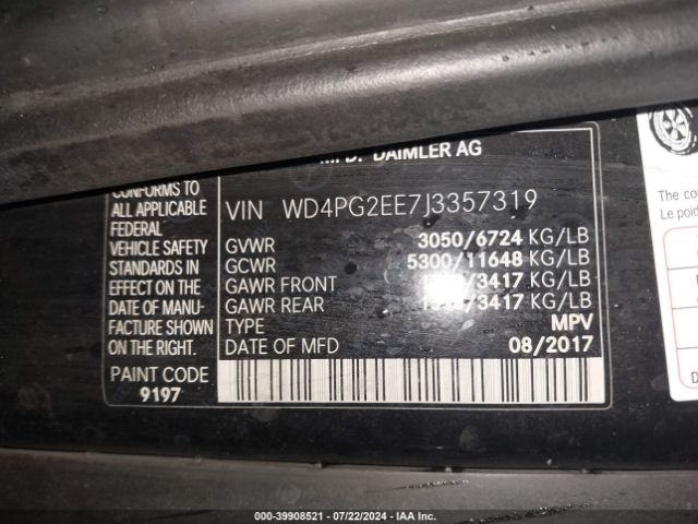 WD4PG2EE7J3357319 Mercedes-Benz Metris