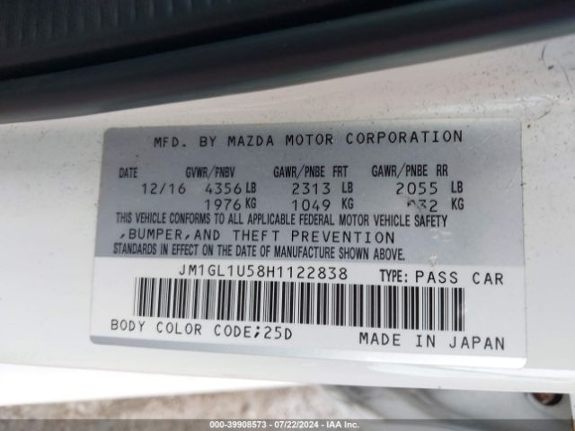 JM1GL1U58H1122838 Mazda Mazda6 Sport