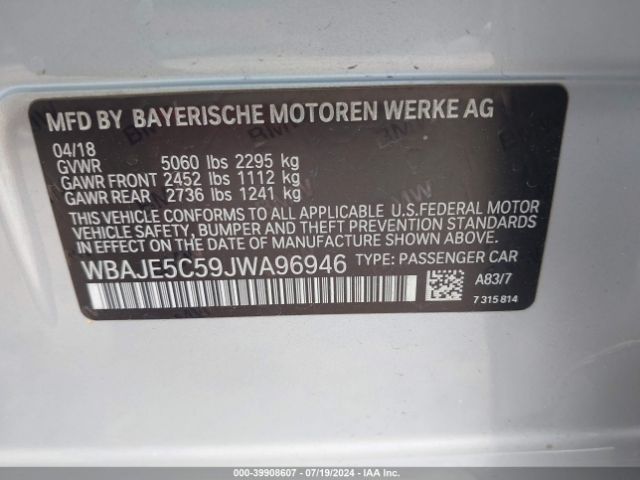 WBAJE5C59JWA96946 BMW 540I