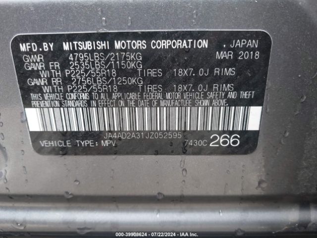 JA4AD2A31JZ052595 Mitsubishi Outlander Es