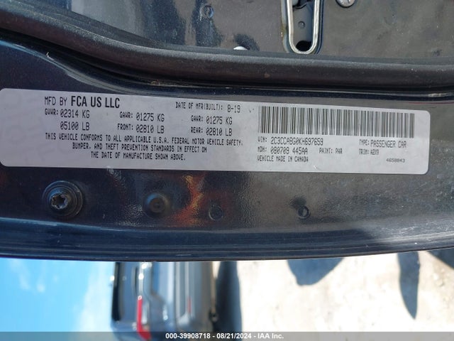 Chrysler 300 300s 2019 2C3CCABG0KH697659 Image 9