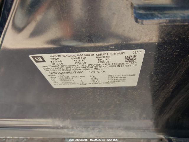 2GNFLGEK9H6171991 Chevrolet Equinox Premier