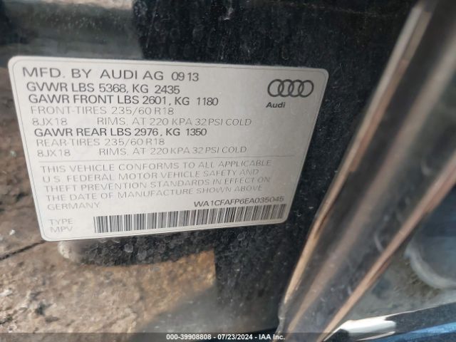 WA1CFAFP6EA035045 Audi Q5 2.0t Premium