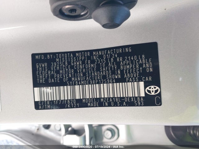 Toyota COROLLA LE 2024 5YFB4MDE9RP125964 Image 9