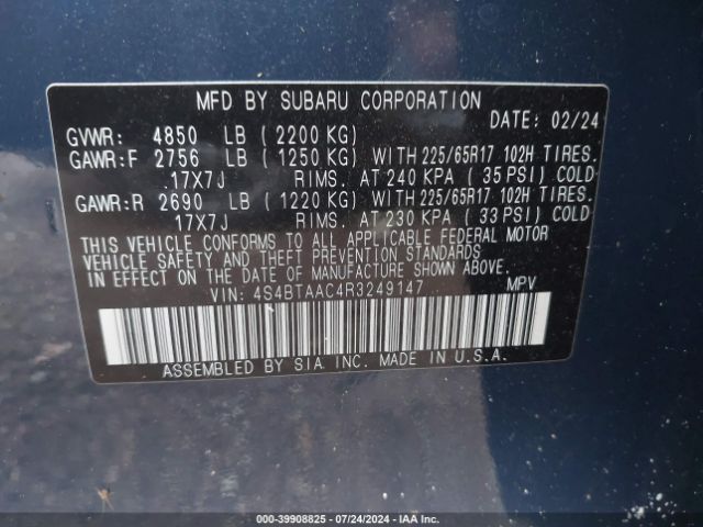 4S4BTAAC4R3249147 Subaru Outback