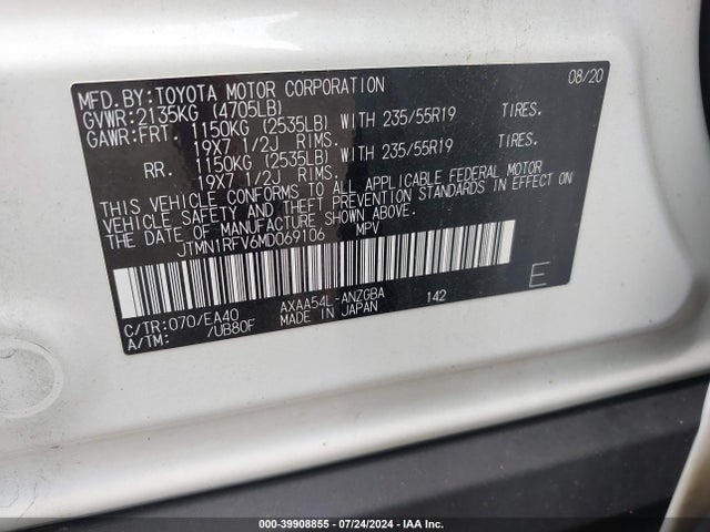 Toyota Rav4 Limited 2021 JTMN1RFV6MD069106 Image 9