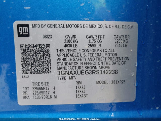 Chevrolet Equinox Awd Lt 2024 3GNAXUEG3RS142238 Image 9